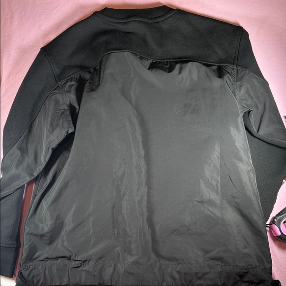 Moncler Classic Black Sweatshirt Crystal Logo Lace Up Hem Pullover - Picture 5 of 9